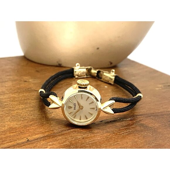 Rolex Orchid Women's Watch Vintage 9676 Cocktail 18k Gold Case Mechanical Petite - Picture 10 of 16